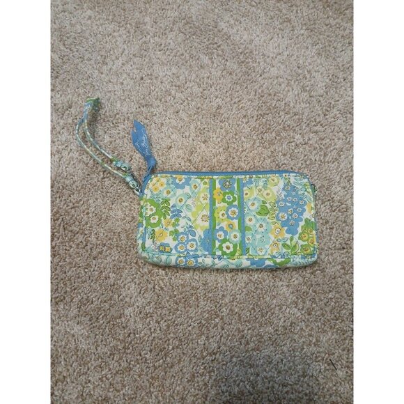 VERA BRADLEY Wristlet Wallet Purse ~ Blue Green Yellow ~ SPRING SUMMER - Picture 1 of 8